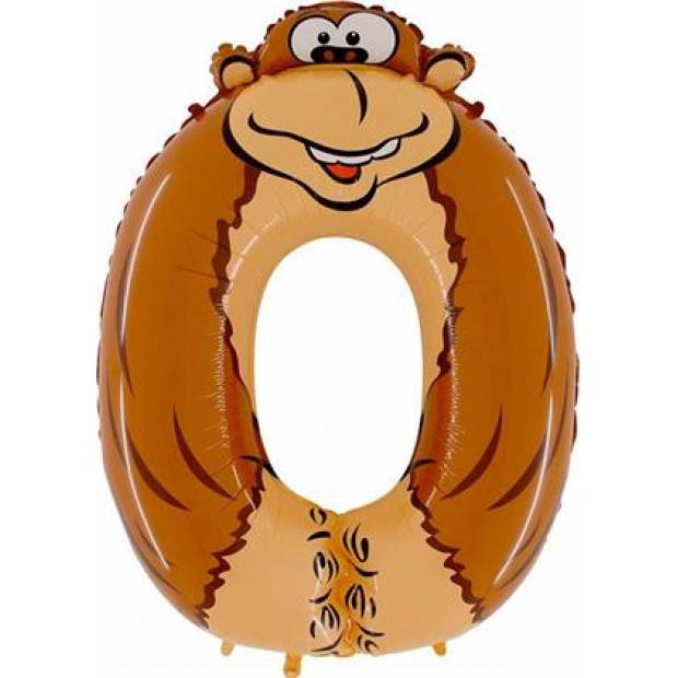 Aufblasbarer Affenballon Nummer 0 für Kinder 102 cm