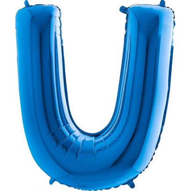 Aufblasbarer Ballon Buchstabe U blau 102 cm