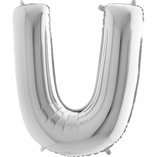 Aufblasbarer Ballon Buchstabe U silbern 102 cm