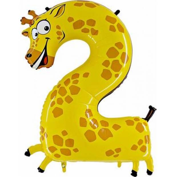 Aufblasbarer Ballon Giraffe Nummer 2 für Kinder 102 cm