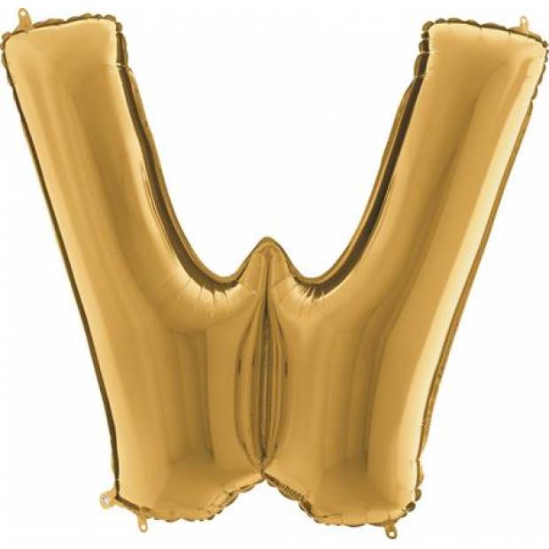 Luftballon in Form des Buchstabens W, goldfarben, 102 cm