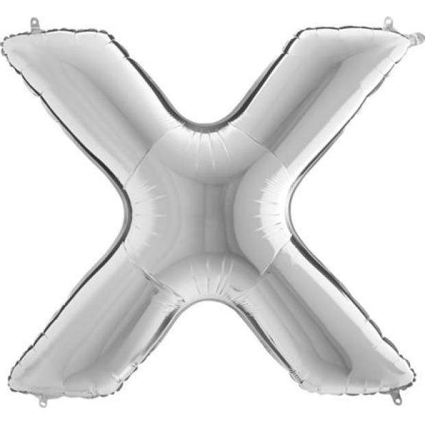Aufblasbarer Ballon Buchstabe X silbern 102 cm