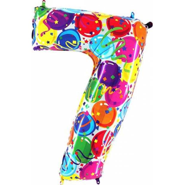 Aufblasbarer Ballon Nummer 7 bunte Ballons 102 cm extra groß