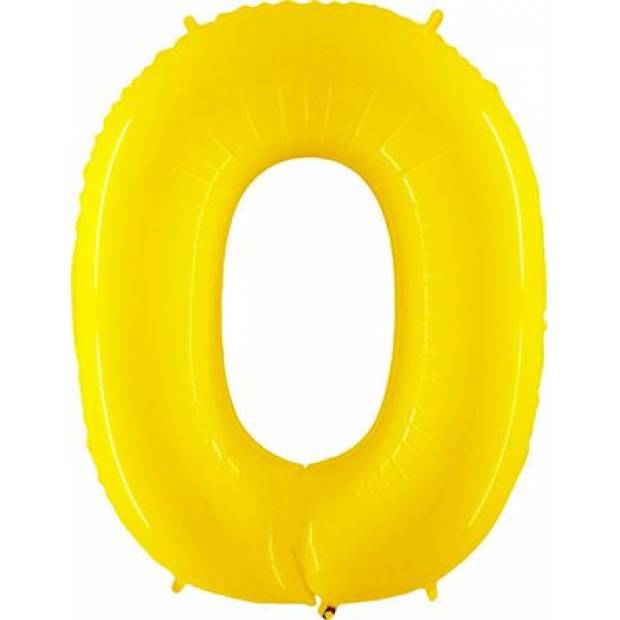 Aufblasbarer Ballon Nummer 0 gelb 102 cm extra groß