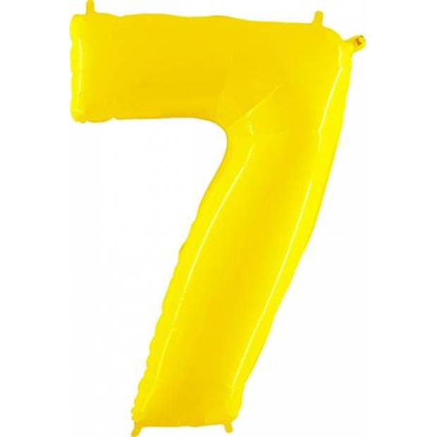 Aufblasbarer Ballon Nummer 7 gelb 102 cm extra groß