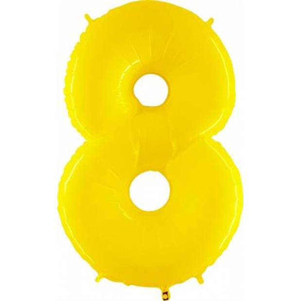 Aufblasbarer Ballon Nummer 8 gelb 102 cm extra groß