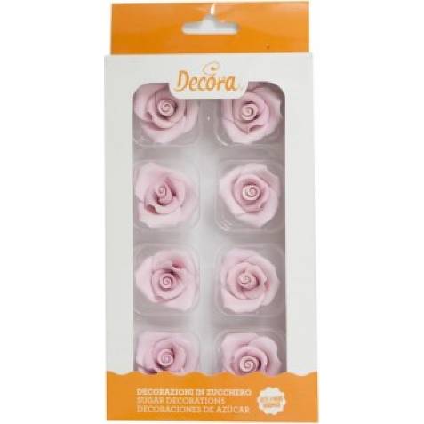 Zuckerrosen rosa 8Stück