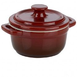Auflaufform MALIN inkl. Deckel, Keramik, rot, O10cm x h8cm