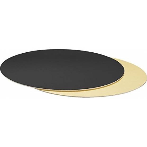 Tortenuntersetzer schwarz gold rund 24cm 1Stück 3mm