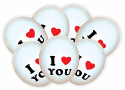 7 Stück Ballons mit der Aufschrift I LOVE YOU