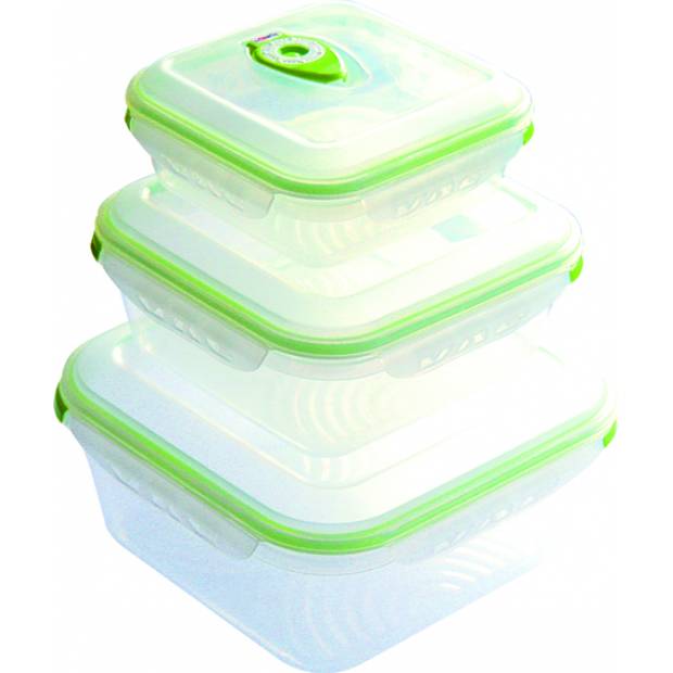 Vac Pure Vakuumdosen quadratisch 0,7l + 1,5l + 3l - Locksy