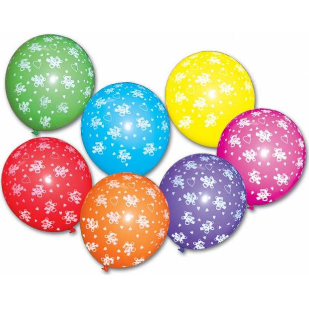 Ballons mit Bären, 7 Stück