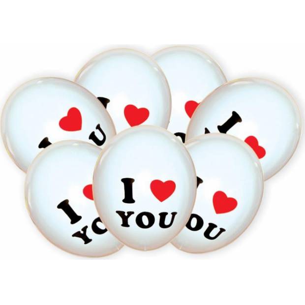7 Stück Ballons mit der Aufschrift I LOVE YOU