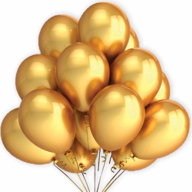 7 Stück Ballons goldene Metallisierung