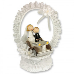 Süßhochzeitsfigur für Torte 1 Stück Hochzeit im Auto 220 mm