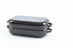 Beidseitig emailliertes Sfinx-Doppelbackblech Größe 40 cm (Innenmaß), Blechstärke 1 mm - Belis