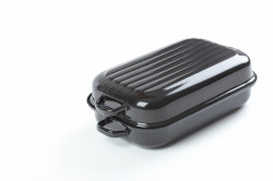 Beidseitig emailliertes Sfinx Doppelbackblech Größe 40 cm (Innenmaß) Blechstärke 1,2 mm - Belis