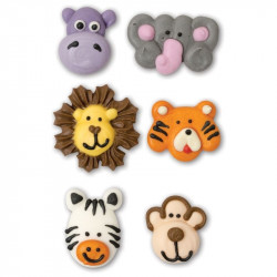 Zuckerdekorationen für Kuchen ZOO 6pcs