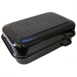 Beidseitig emaillierter Sfinx-Doppelbräter, Größe 40 cm (Innenmaß) – mit seitlichen Griffen – Belis