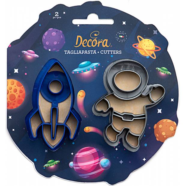 Lebkuchenausstecher Astronaut und Weltraumrakete