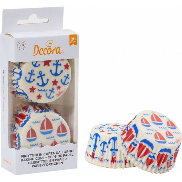 Muffin-Körbe 36 Stück Anker und Boot