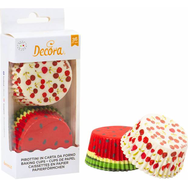 Muffin-Körbchen 36 Stück Kirsche und Melone