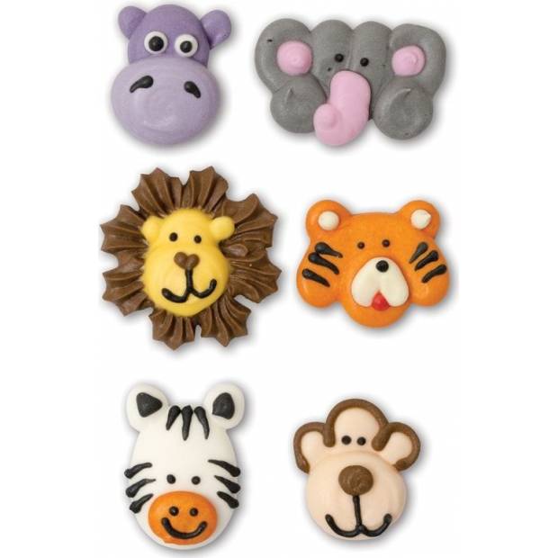 Zuckerdekorationen für Kuchen ZOO 6pcs