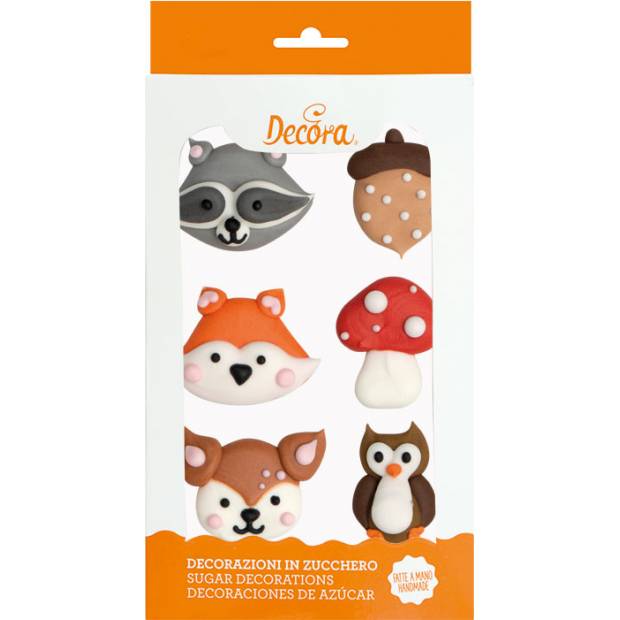 Zuckerkuchendekoration Waldtiere 6St.