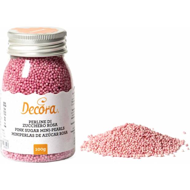 Zuckerdekoration Mini-Perlen 1,5mm rosa 100g