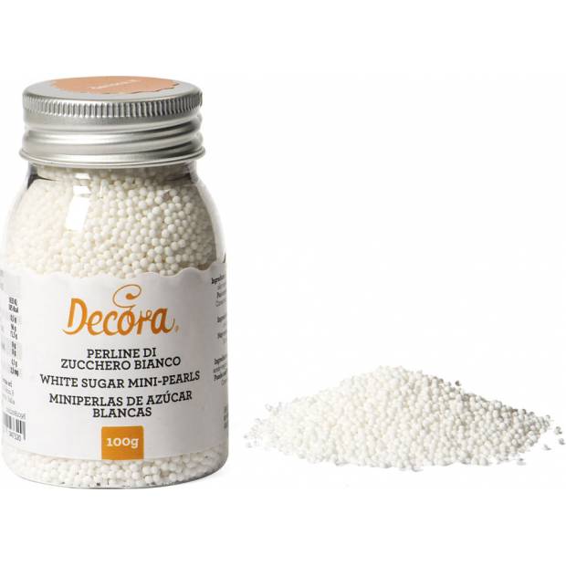 Zuckerdekoration Mini-Perlen 1,5mm weiß 100g