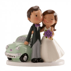 Hochzeitstorte Figur Neuvermählte mit Auto 12cm