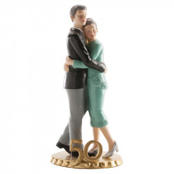 Hochzeitstorte Figur 50 Jahre zusammen goldene Hochzeit