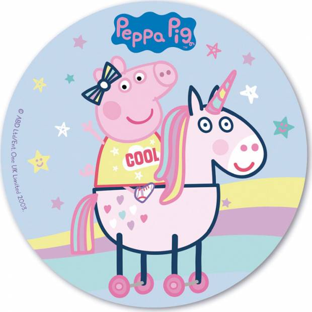 Essbares Papierschweinchen Pepa und Einhorn 20cm