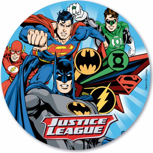 Essbares Papier Superman, Flash und Batman 20cm