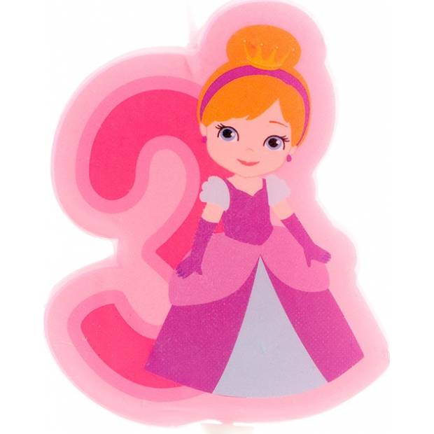 Tortenkerze Nummer drei Prinzessin 7cm