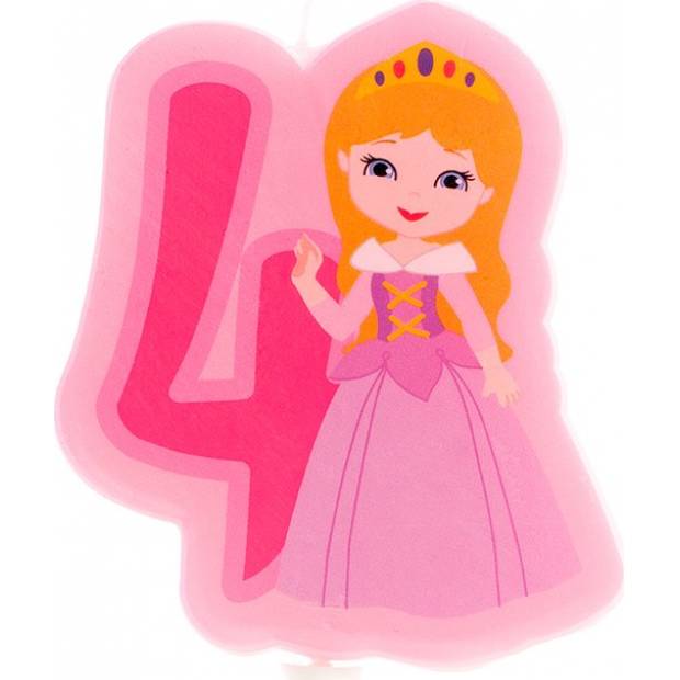 Tortenkerze Nummer vier Prinzessin 7cm