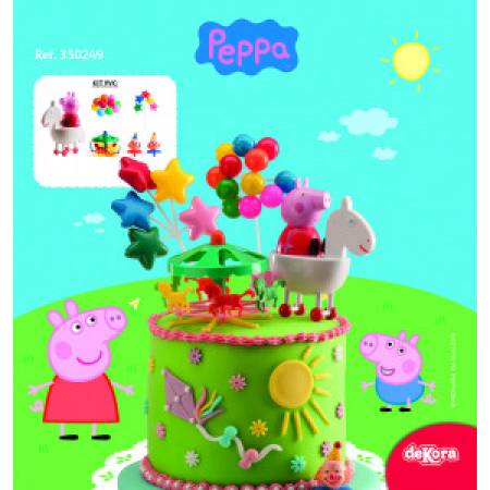Tortenfigur Pepa Pig und Karussell