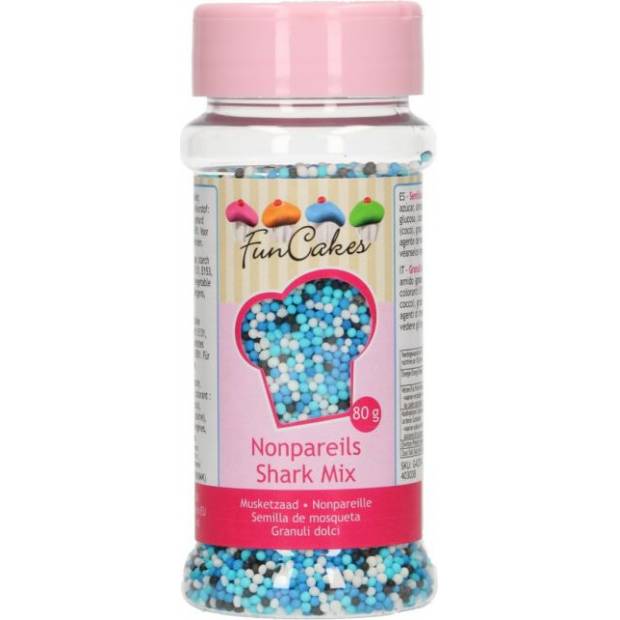 Zuckerperlen blau-weiß 80 g