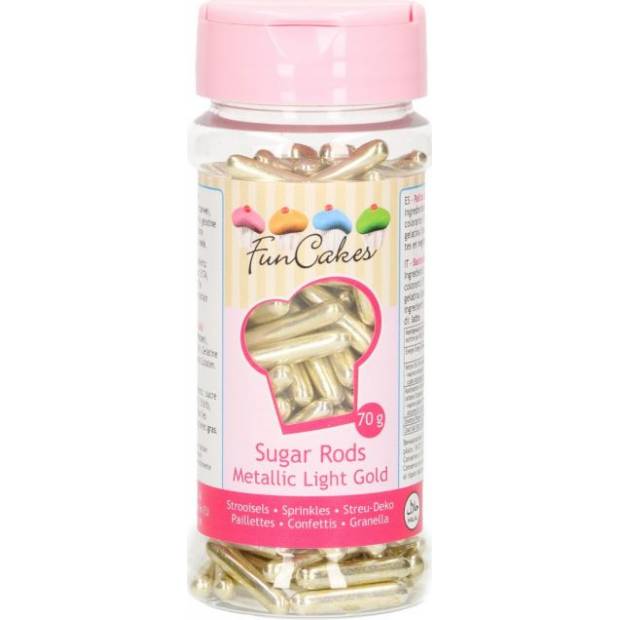 Zuckerstäbchen 2 cm goldfarbig 70 g