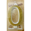 Kerze große goldene Zahl 0 6431