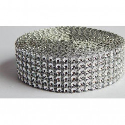 Diamantstreifen Kunststoff silber (3 cm x 4,57 m) 5126