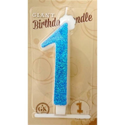 Kerze große blaue Nummer 1 6462