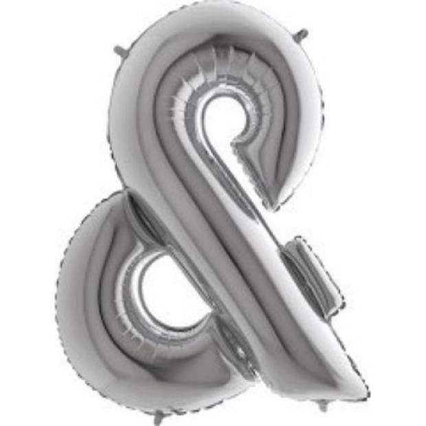 Aufblasbarer Ballon Zeichen und 102 cm silbern