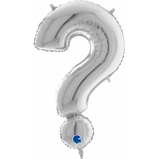 Luftballon Fragezeichen-Symbol 102 cm silberfarben
