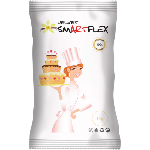 Smartflex Velvet Vanilla 1 kg im Beutel (Tortenüberzugs- und Modelliermasse) 0280 dortis