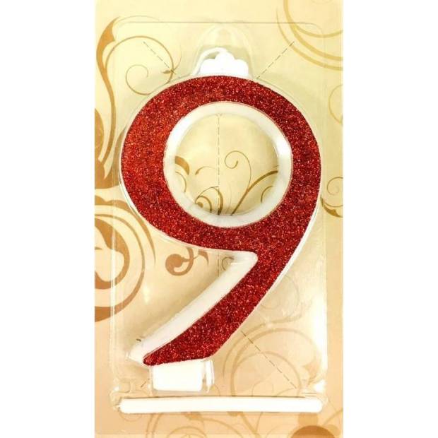 Große rote Kerze Nummer 9 6537