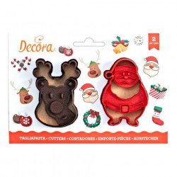 Rentier und Weihnachtsmann 8cm