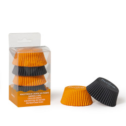 Halloween Muffinkörbchen schwarz und orange 36Stk 5x3cm