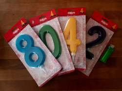 Tortenkerze 15cm Nummer 4 rot