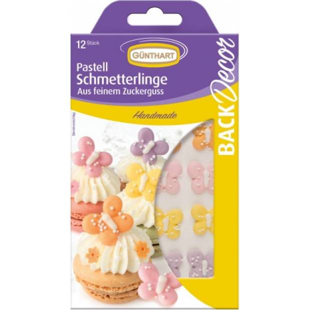 Zuckerdekoration zur Dekoration von Schmetterlingen 12 Stück